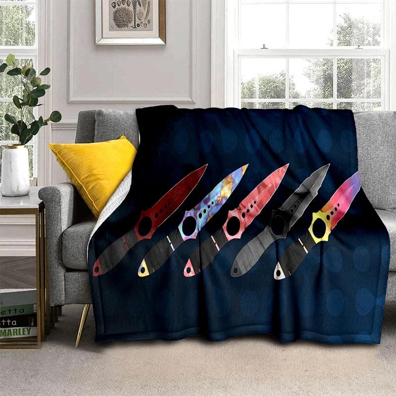 3D Gun Knife USP,AK,M4,AWP,Rifle Pistol Cartridge Blanket,Soft Throw Blanket for Home Bedroom Bed Sofa Picnic Cover Blanket Kids
