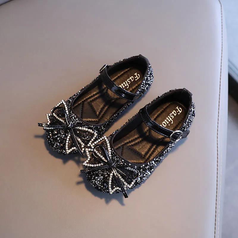 Mädchen Lederschuhe Prinzessin Schuhe Kinder Schleife Einzelne Schuhe Weiche Sohlen Rutschfeste Performance Schuhe