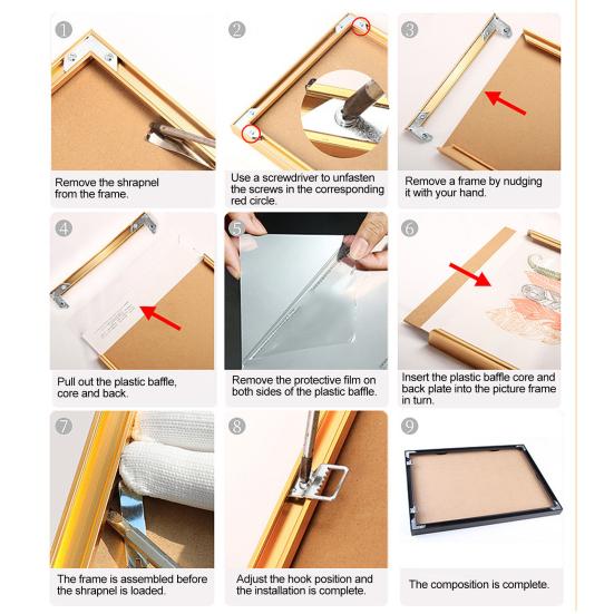 10/12-Inch Wall Mount Photo Frame Clear Plexiglass Aluminum Alloy Photo Holder Home