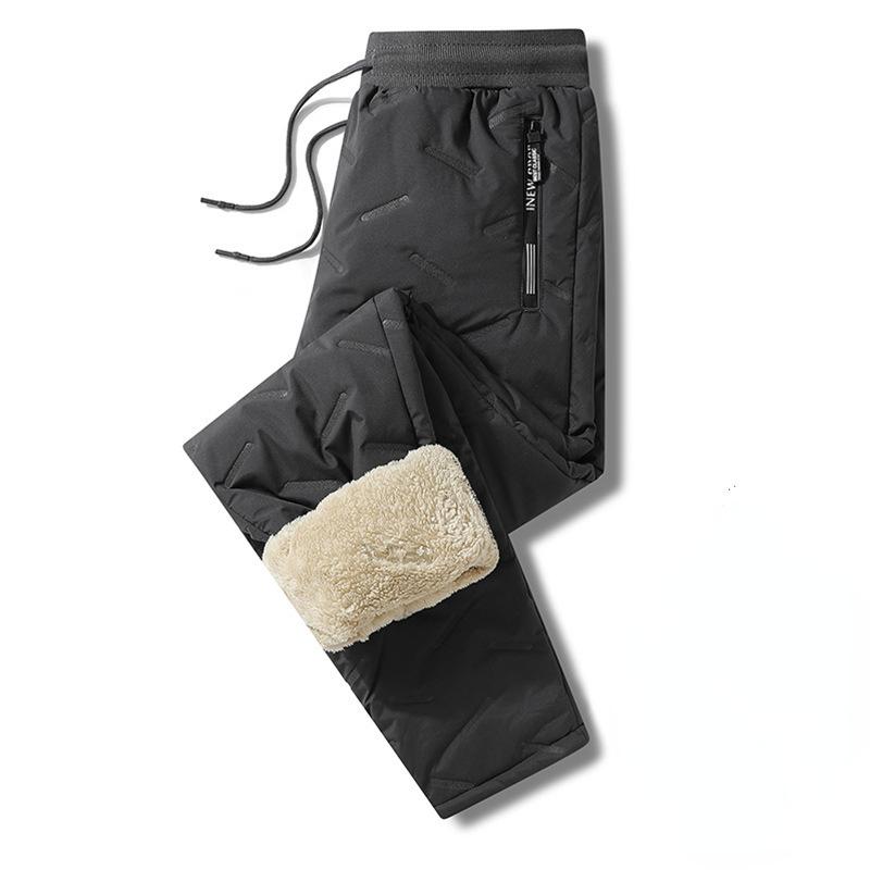 Men's Cotton Pants Autumn and Winter New Elastic Waist Casual Pants Warm Large Size Pants