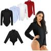 Damen Bodysuit Shirt Bottoming Shirt Bürokleidung Einteiliger Bodysuit Pflegeleichtes Arbeits-Bodysuit-Shirt