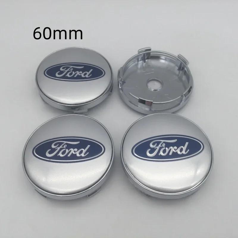 Autocollant Voiture Ford 4pcs 3D pour ford 56mm 60mm 68mm Emblème Voiture Cache-moyeu de roue Autocollant de cache Insigne styling auto Accesso