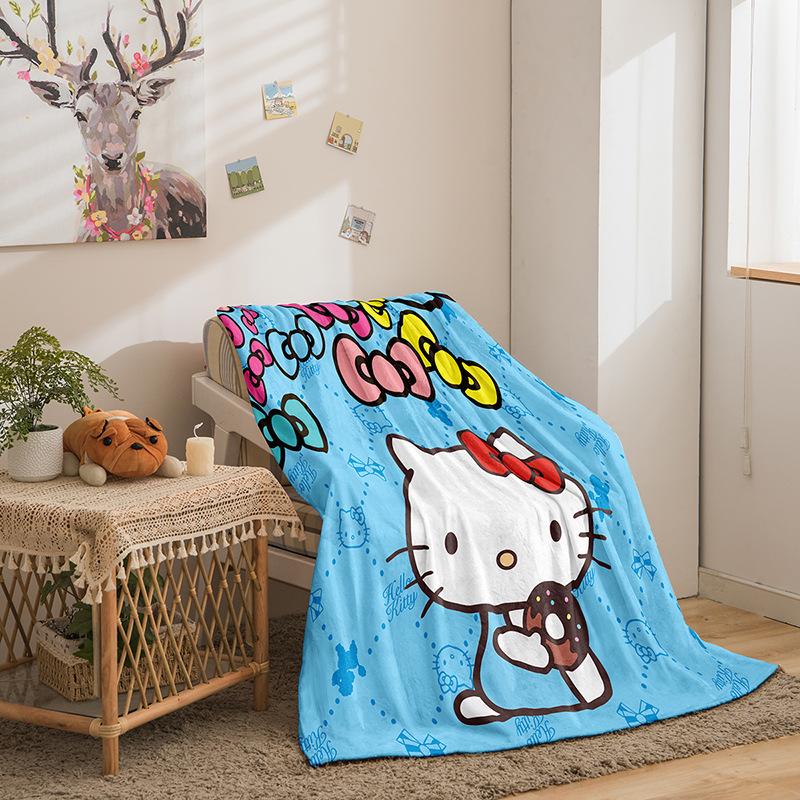 Cartoon Kt Kat Doppelseitige Flanell 3D Digitaldruck Decke Decke