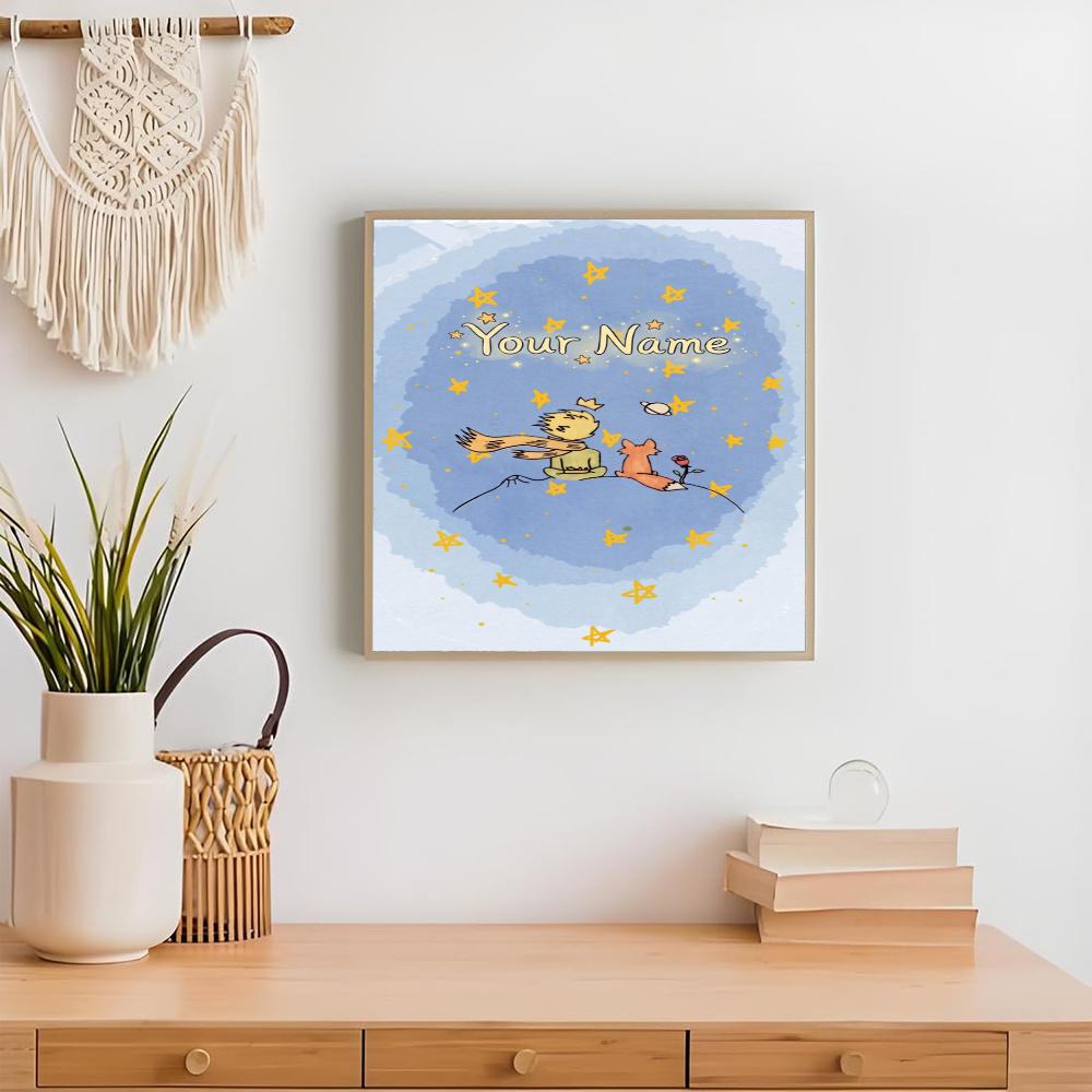 Little Prince Customize Your Name Diamond Painting Round Diamond Rhinestones Mosaic Diamond Embroidery Wall Paintings Rhinestones Gift Frameless