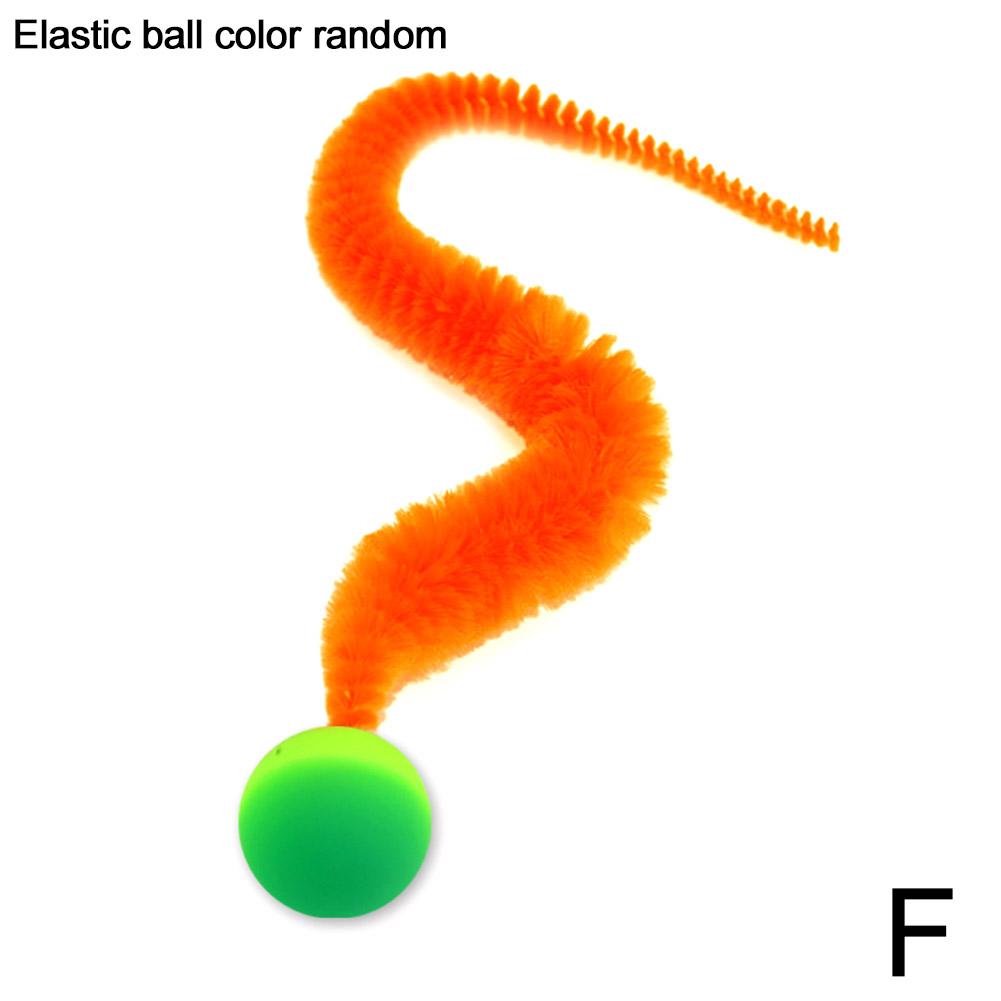 Katzen Teaser Buntes Spielzeug Hüpfball Flauschiger Schwanz Simulation Kätzchen Biss Teaser Werkzeug Interaktives Katze Elastisches Spielzeug Zubehör