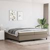 Maison Exclusive - Bed Slat Base with Taupe Mattress 200x200 Cm Fabric