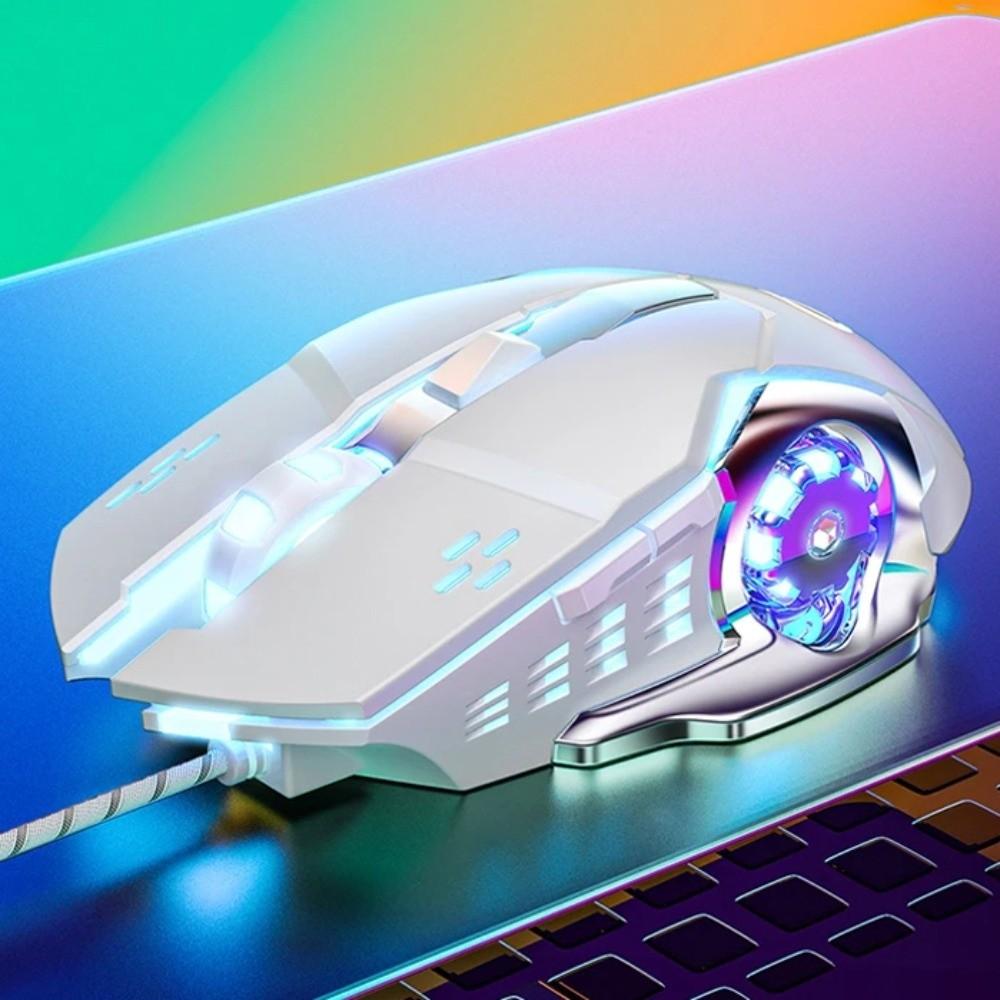 Illuminated USB Mouse Colorful Light Mechanical Mouse Computer Mice Wired Mouse  Office Home