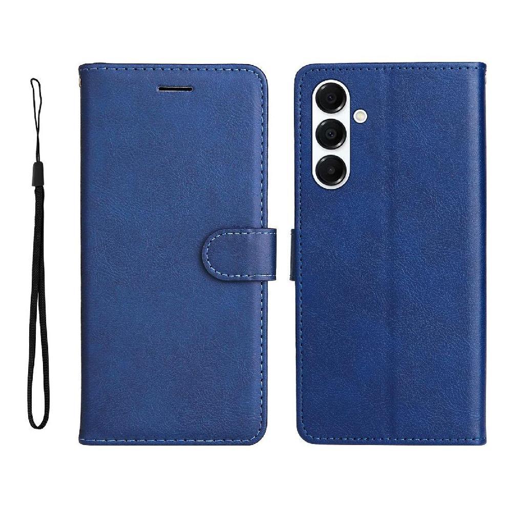 (Blue) Flip Case for Samsung Galaxy A26 5g High Quality Leather with Card Slot Business Wallet Phone Case Classic Solid Color