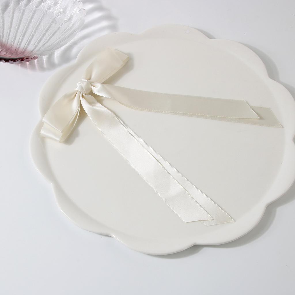 Elegant Bow Ribbon Hair Clip Fashion Simple Solid Satin Clip Hair Pin Spring Retro Headband with Clips Girls Hair Accessories