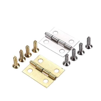 100pcs/Box Hinge W/screws Iron 4 Holes Right Angle Hinge Silver/Gold DIY Decor Furniture Mini 18*16mm Craft Decor Furniture DIY