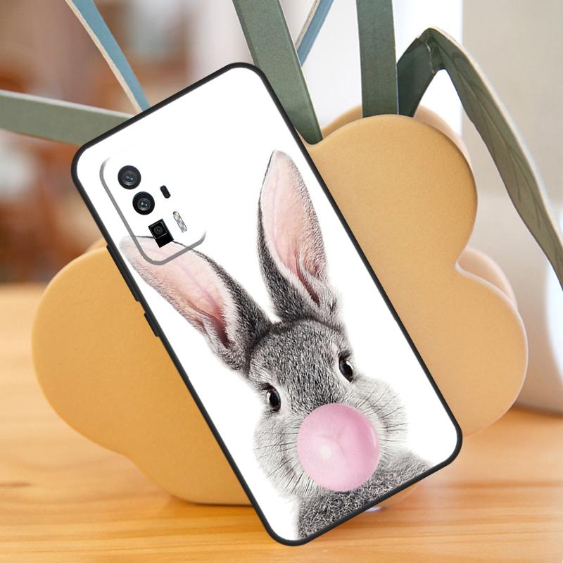 Cute Bunny Rabbit Case For POCO F6 Pro X6 X5 X3 F3 F5 M6 M5s Xiaomi 13T Pro 11T 12T 12 13 Lite 14 Ultra Cover