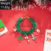 Colored Beaded Santa Claus Christmas Tree Bells Bracelet Braided Rope Christmas Collection Jewelry Women