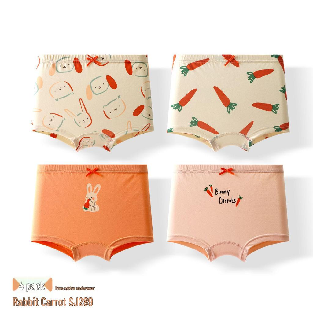 Pure Cotton Antibacterial Girls' Boxer Briefs - Class A, Autumn/Winter