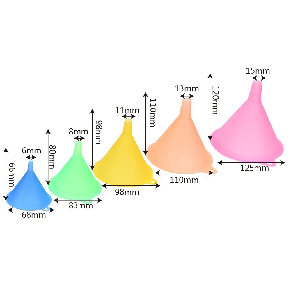 Kitchen Items Pinkycolor Translucent 5pcs/set Kitchen Mini Funnel Bar Wine Flask Funnels Food-grade Material