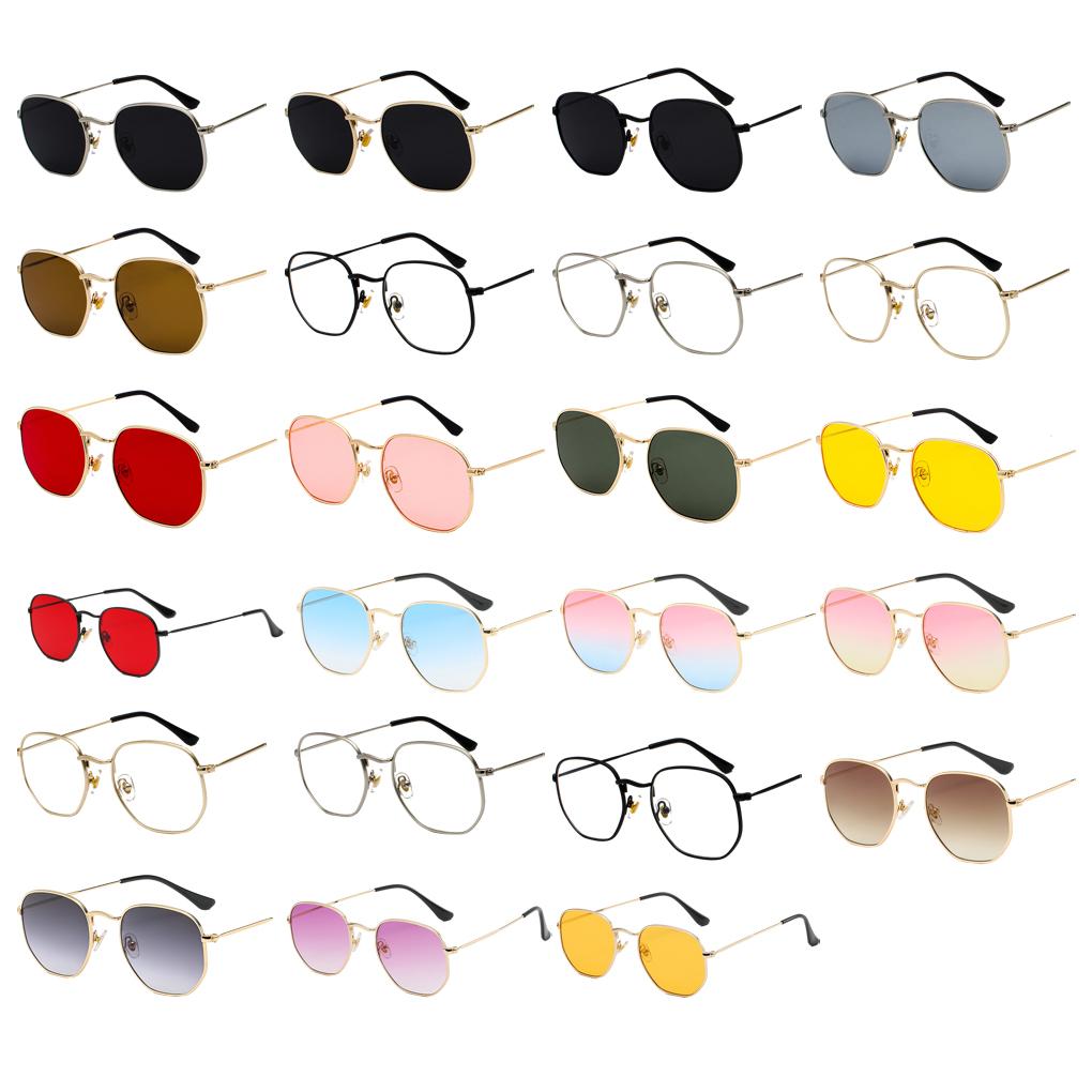 Lightweight Frame UV Protection Hexagonal Sunglasses For Fashionable Men