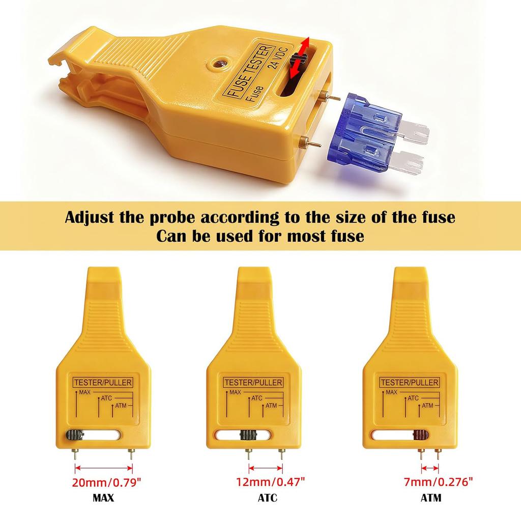 DC 24V Automotive Blade Fuses Tester and Puller Check for Circuit Breakers for Car ATR ATO/ATC ATM Reset Fuse Removal Tool Fuse Holders1
