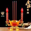 Buddha Offering Electric Candelabra: Complete Set with Incense Burner and Everlasting Lamp for Home Use