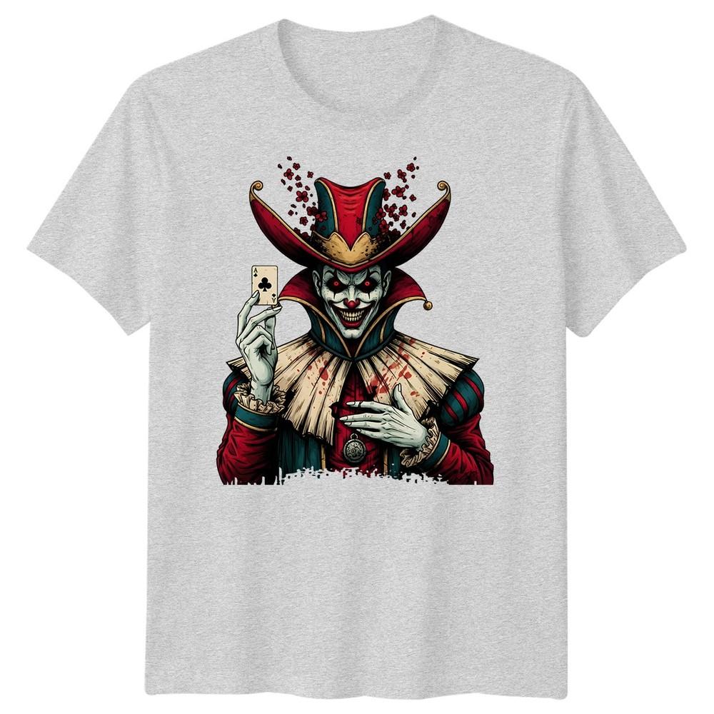 Jester Dark Clown Horror Unisexs Tshirt Ace Clubs Card