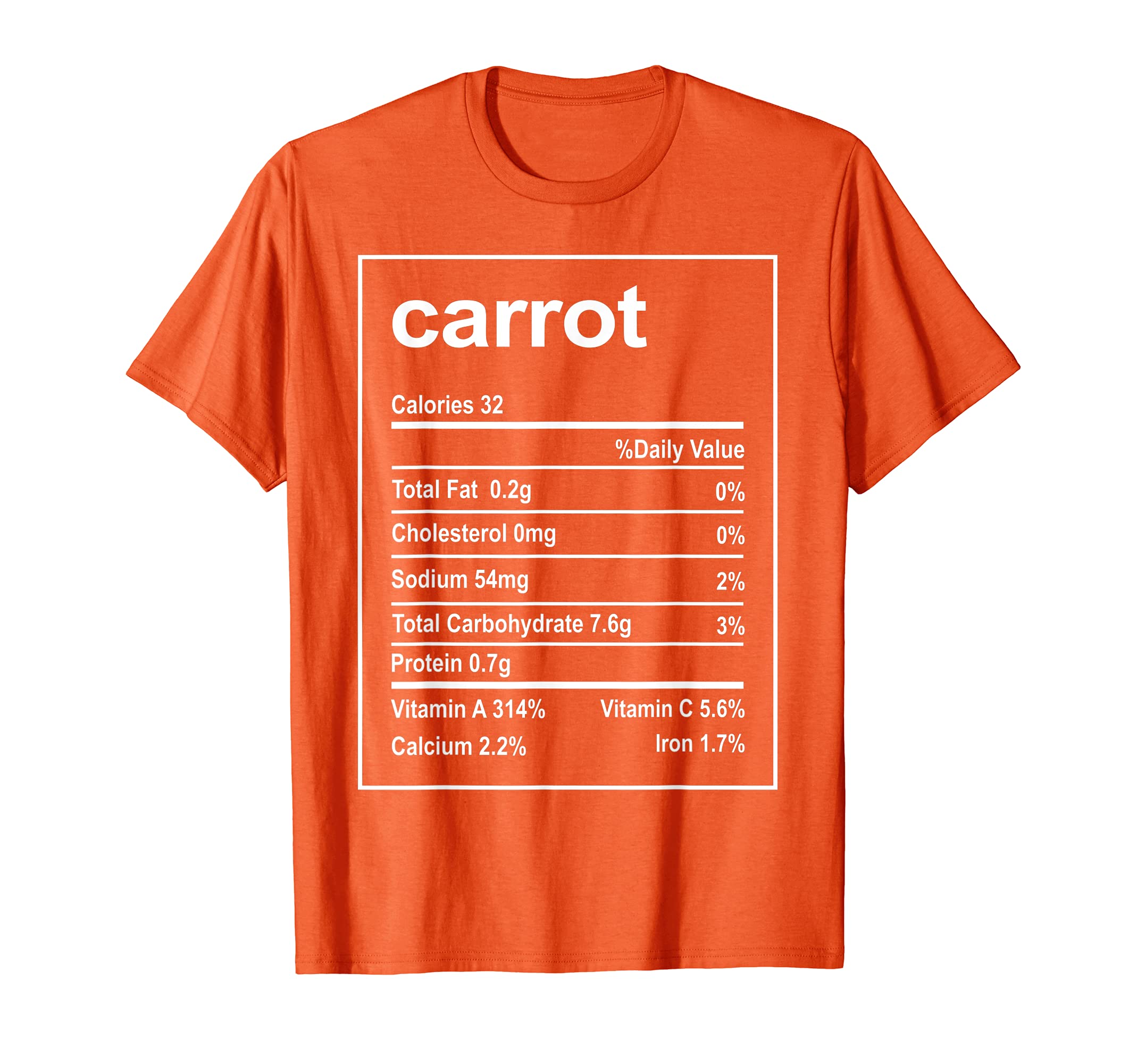 

Carrots Nutrition Facts Men s and Women s Carrot Thanksgiving T-Shirt