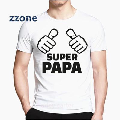 Asian Size Man Father S Day Gift T-shirt Men Rock Super Dad Tops Tees Fashion Summer Pop