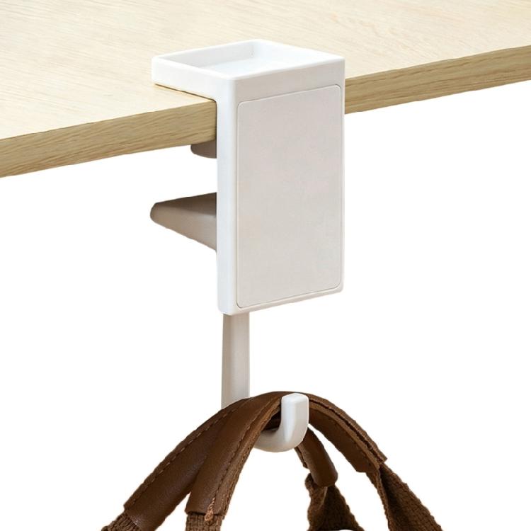 Shelf and Desk Bag Hook with Adjustable Grip, Removable Edge-Mount Backpack Holder for Study Table, Wardrobe Storage