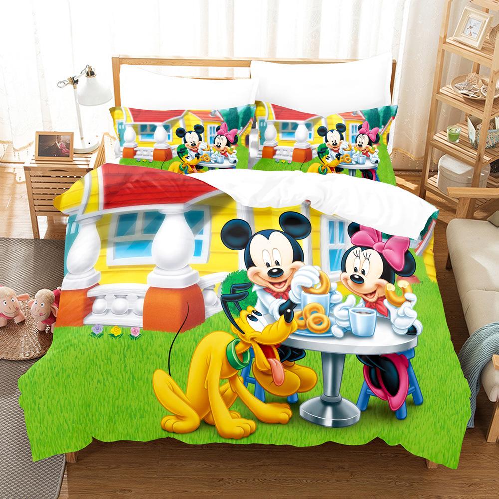 3D Cartoon Animation Bedding Three-Piece Digital Printing Microfiber Polyester Cotton Quilt Cover