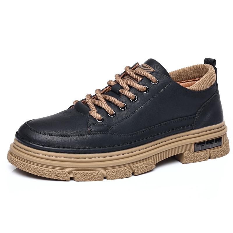 Fashion Casual Men's Genuine Leather Shoes Classic Business Versatile Style Outdoor Leisure Party Daily Office Quality Thick Soled Shoe