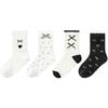 Balabala Girls' Mid-Calf Cotton Socks (4-Pack)