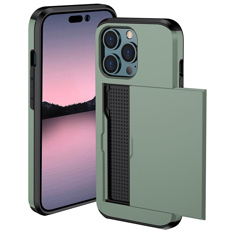 Shockproof Heavy Hard Case with Card Slot for IPhone 16 Pro Max 15 Pro Max 14 Pro Max