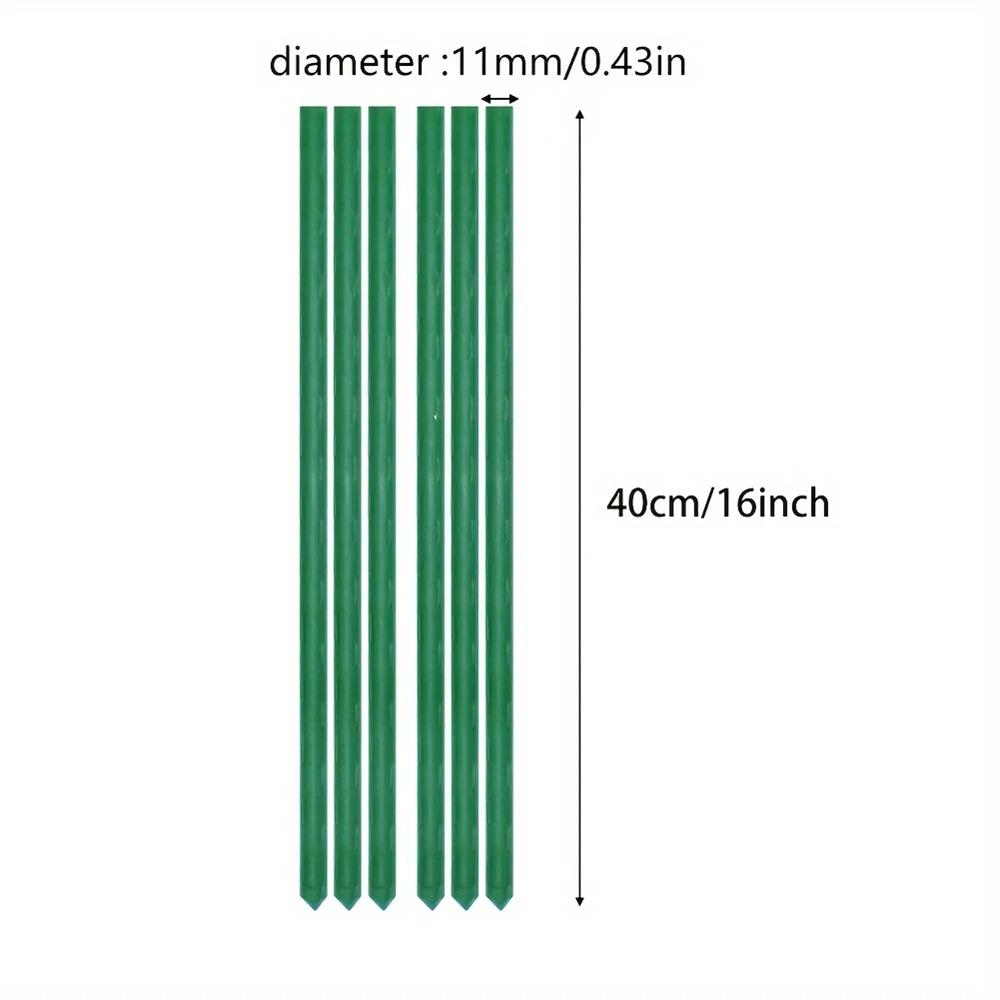 Plant Stakes Gardening Pillar Plastic Coated Steel Pipe 40Cm/60Cm Length Supporting Climbing Flowers Fruits Vegetables Support