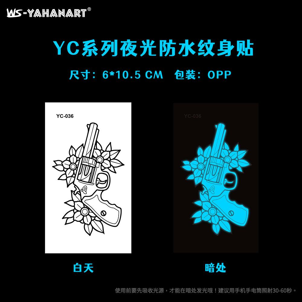 Luminous Blue Tattoo Sticker Nightclub Bar Music Festival Party Female Tattoo Sticker Cool Glowing Face Sticker