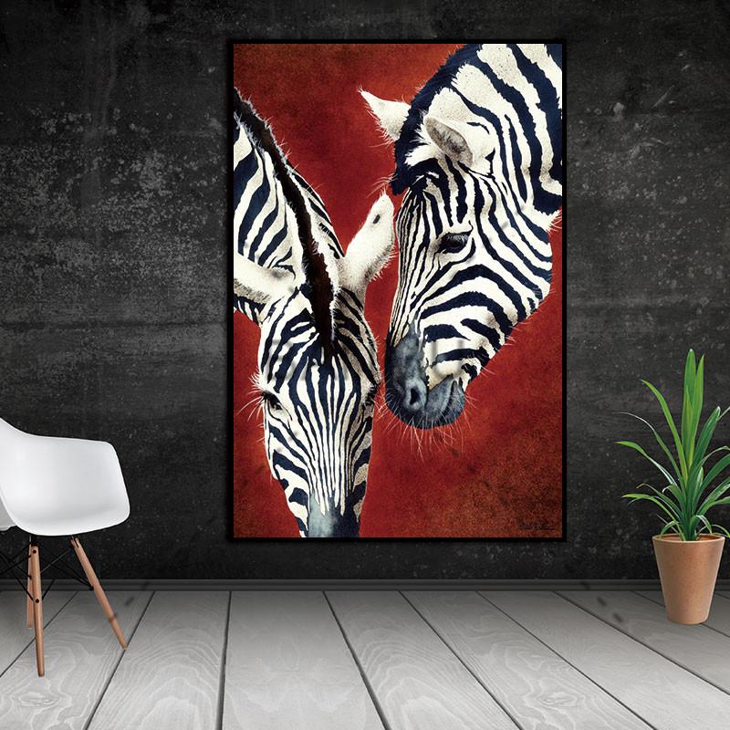 Nordic Poster Canvas Painting Zebra Animal Abstract Wall Pictures for Living Room Art Decoration Pictures Scandinavian