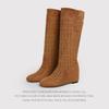 Vintage Maillard Hollow Boots Women'S Thin Autumn Versatile Breathable Handsome NonSlip Inner HeightIncreasing Thin Boots