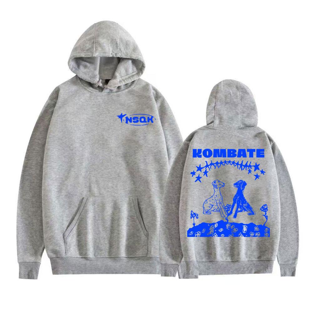 

Rapper Nsqk Kombate Album Merch Hoodies Men Clothing Fashion Gothic High Street Sweatshirts Fleece Comfort Long Sleeve Pullovers XL сірий