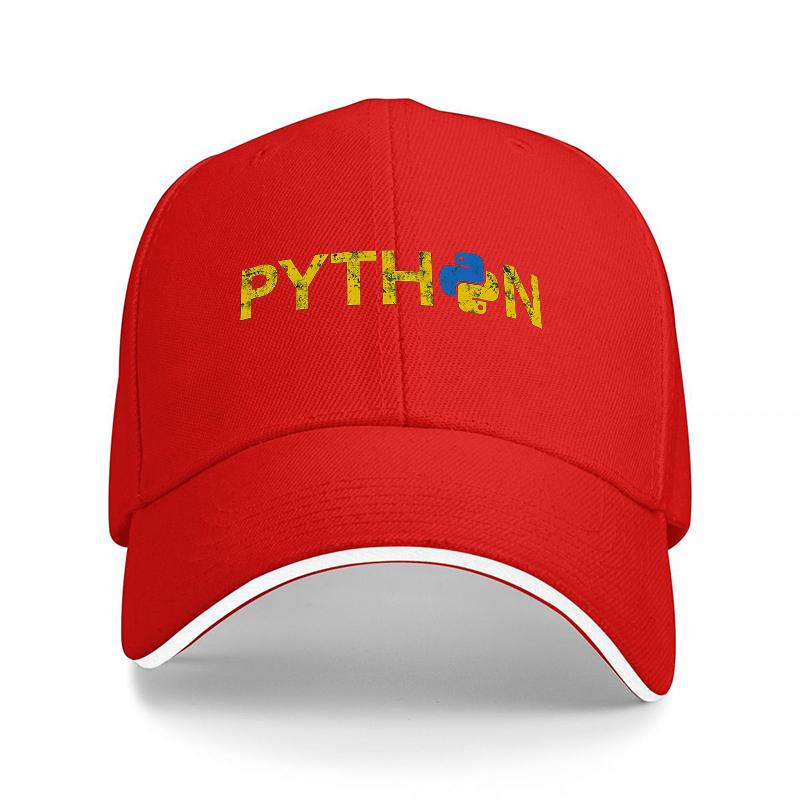 

PYTHON Programming Language Logo Baseball Cap Black with Yellow and Blue Design for Coders and Tech Enthusiasts Adjustable
