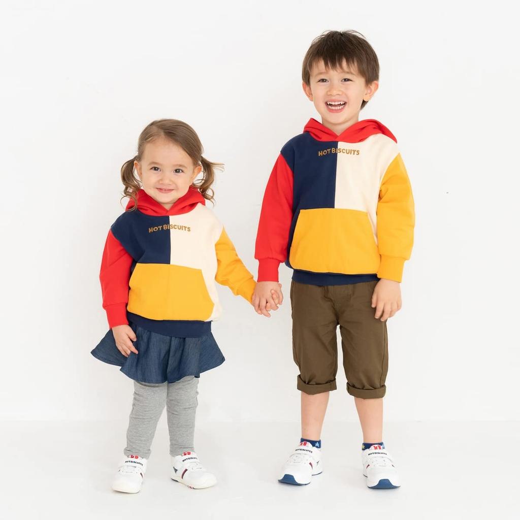 MIKIHOUSE HOT BISCUITS Hoodie for Boys and Red and Size Girls, Navy, 80cm, 70-5601-494