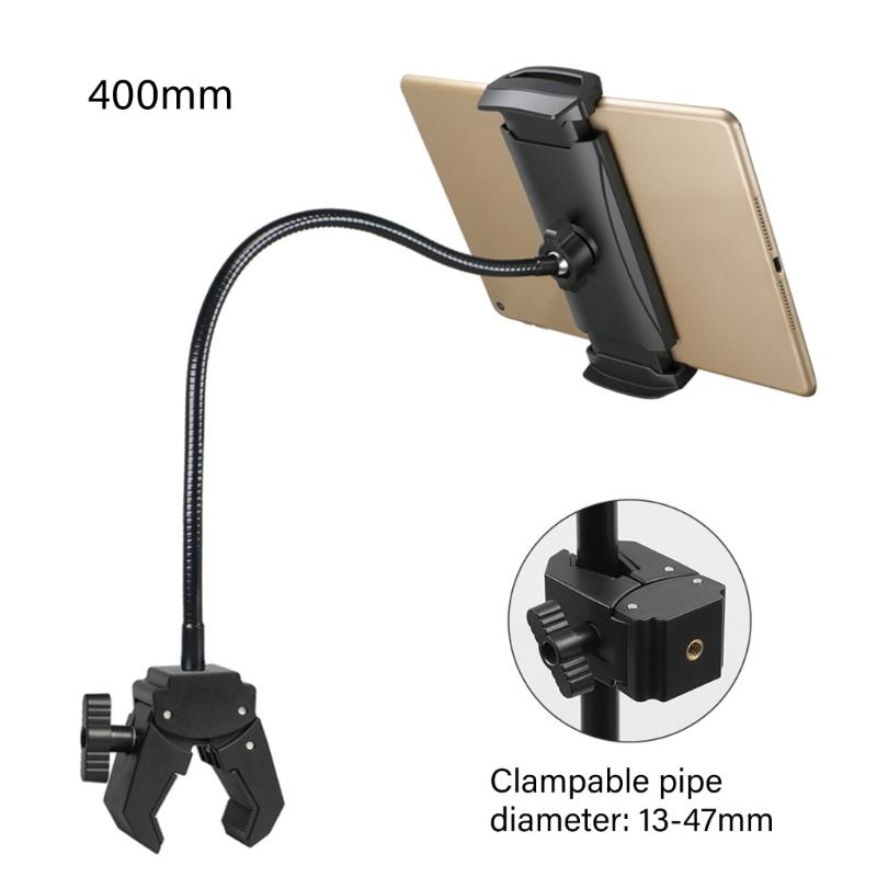 360 Rotating Adjustable Phone Tablets Holder Stand Clamp Mount For Desk Gym Live Streaming With Flexible Hose