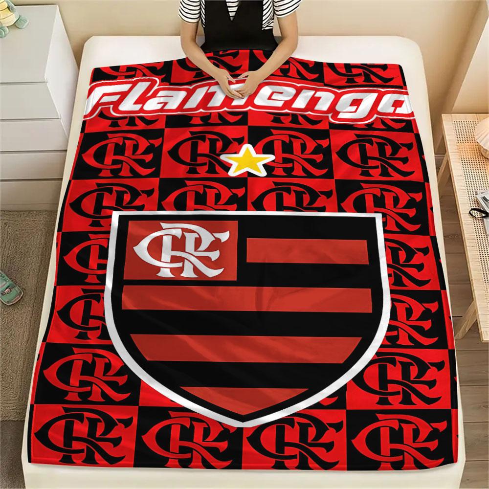 1PC Clube De Regatas Do Flamengo Patterned Flannel Blanket Suitable For All Seasons for Home Decor Warmth and Comfort Gifts Holiday Present