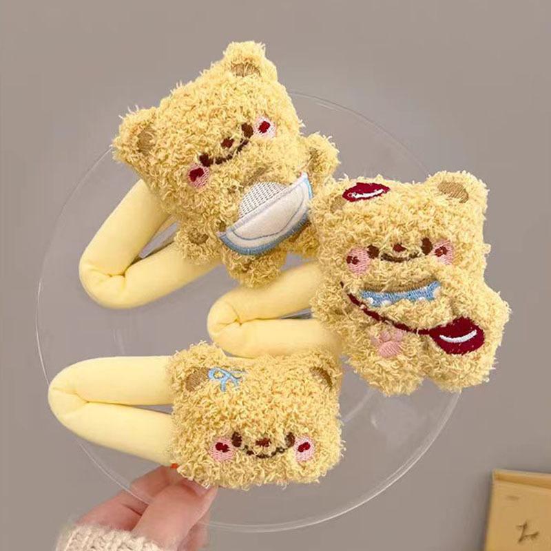 Adorable Cartoon Bear Plush Hairpin - Perfect for Side Bangs & All-Match Styling