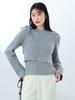 Beams Heart L/S Knit O Ribbon Cami Vest X PO Women's Gray One Size