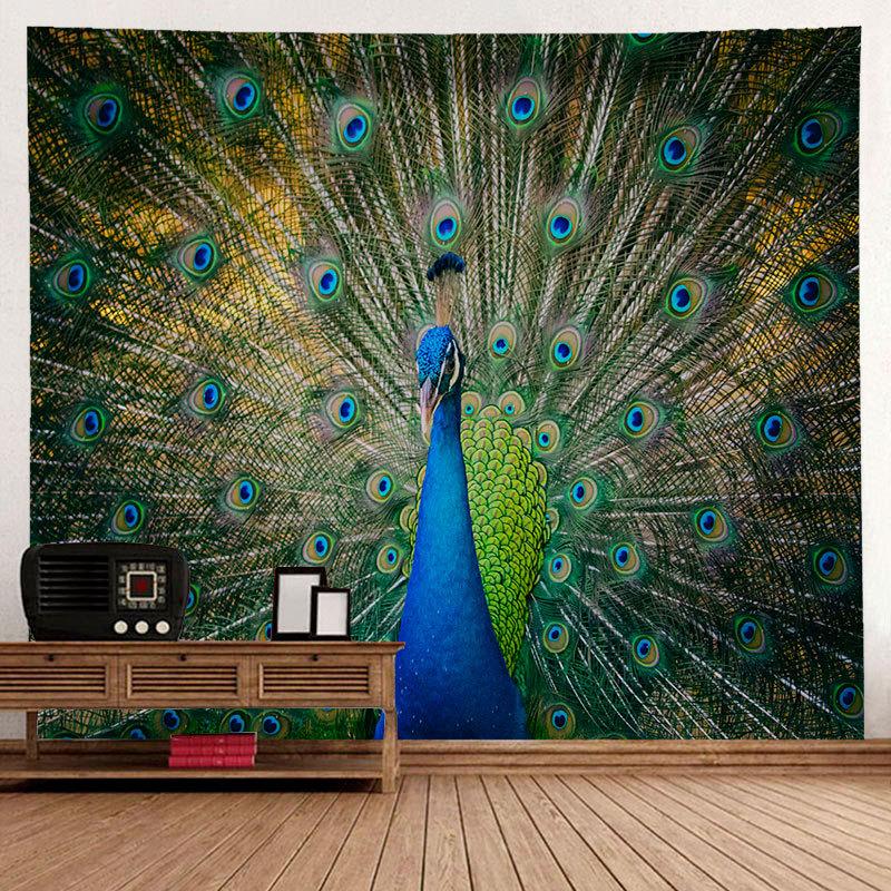 Páv los jednoduché umění gobelín nástěnný závěs bohémský styl psychedelické čarodějnictví umění karikatura domácí pozadí dekorace na zeď