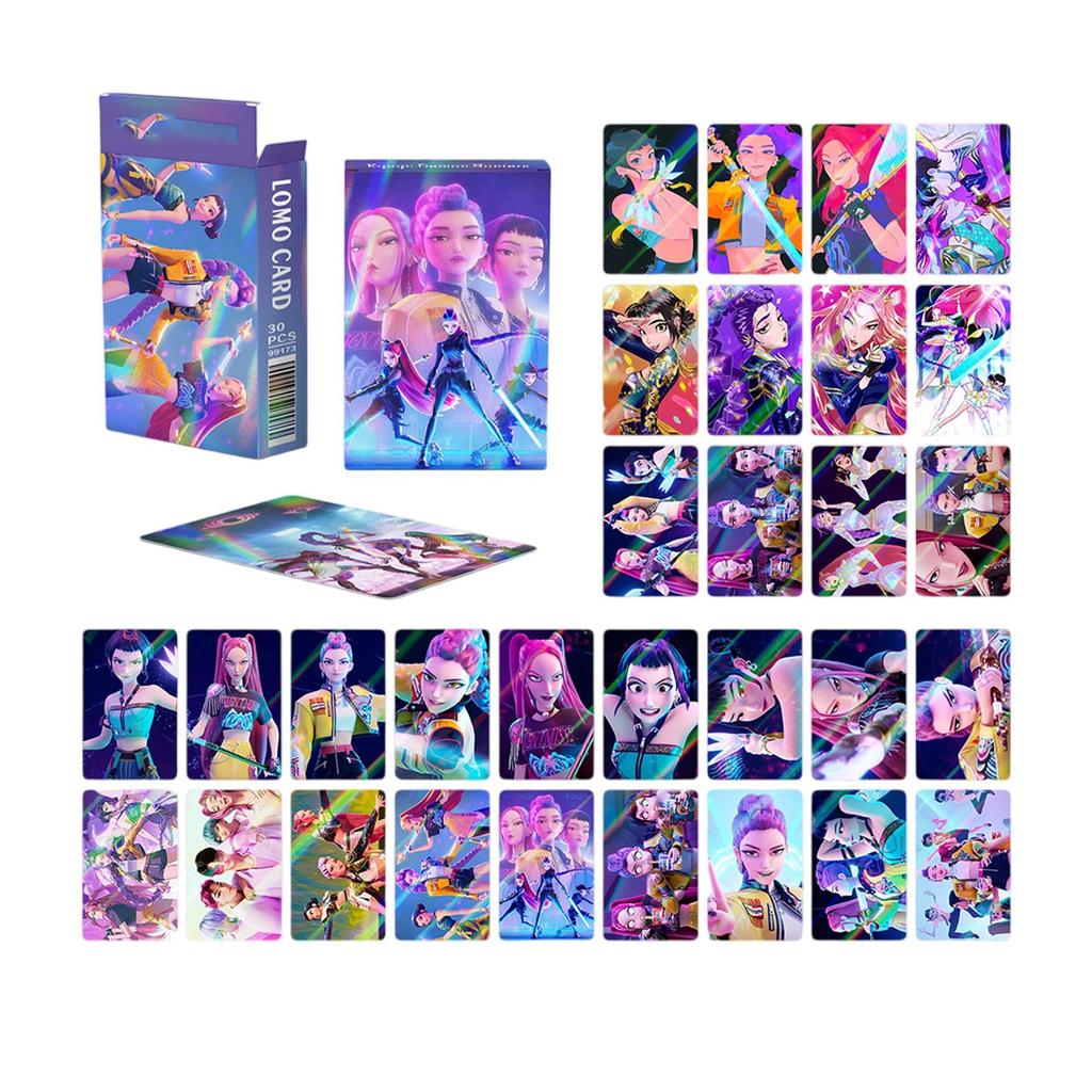 -Hunting Girl Group Holographics Cartoon Flash Cards – 30PCS Collectible Set
