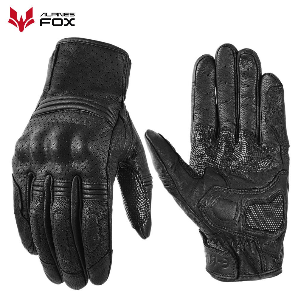 Vintage Goat Leather Motorcycle Gloves Men Women Hard Shell Protective Cycling Summer Gloves Motorbike Motorcross Riding Luvas