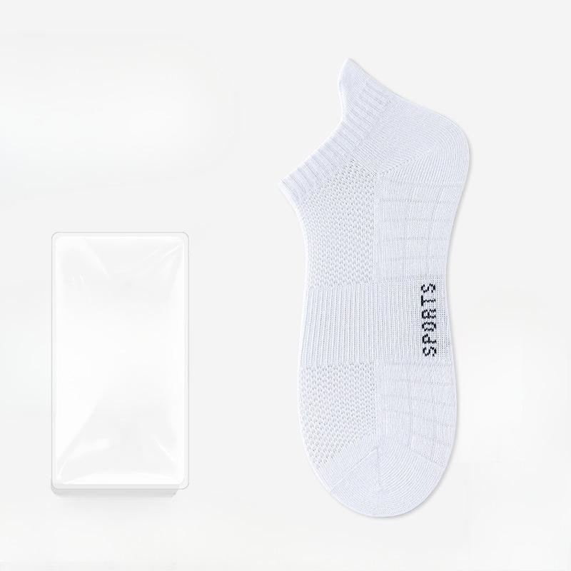 Men's Summer Pure Cotton Sports Deodorant Sweat Absorption Breathable Non Slip Heel Socks