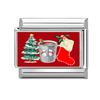 Cute Snowman Dog Santa Claus  Snowflake Christmas Tree Italian Charm Links Fit 9MM Stainless Steel Bracelet Women Men DIY Making