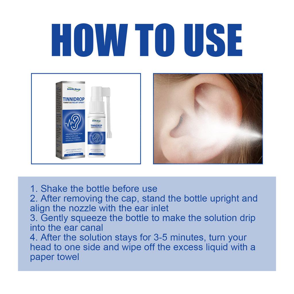 60ml Tinnitus Relief Spray Herbal Safe Ingredients Ear Care Spray for Tinnitus Ear Back Ear Discomfort