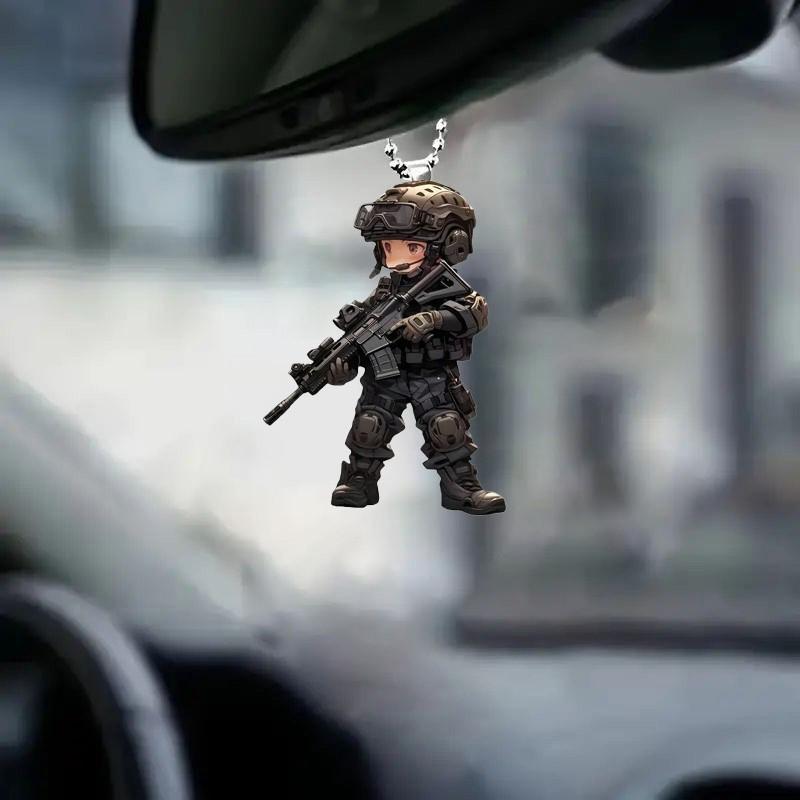 Neue Weihnachten Ornament Anhänger Acryl Flache Lustige Special Forces Anhänger Urlaub Geschenk Anhänger Anhänger