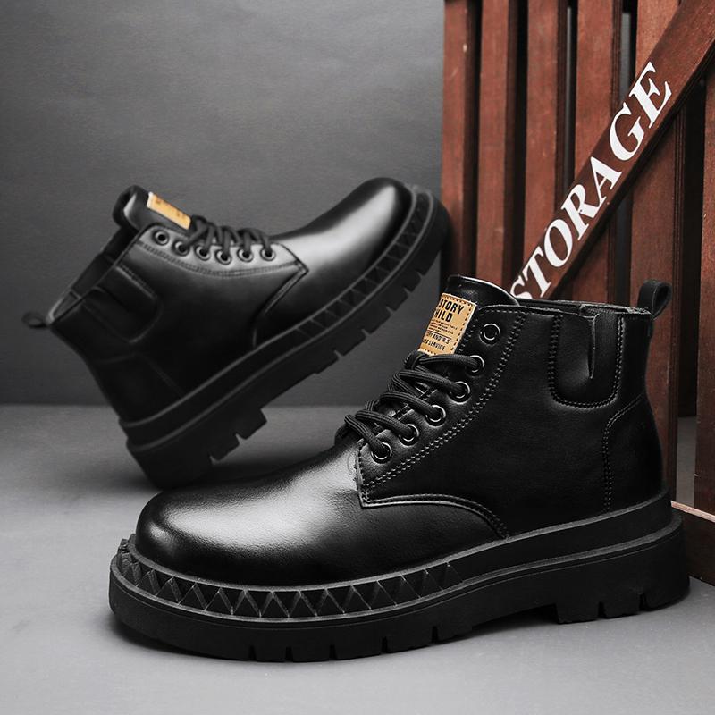 Autumn new Martin boots ins British style small leather shoes retro lace-up college style simple thick sole 39