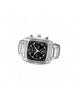 CHRONOGRAPH Herren Quarz Chronograph Uhr - Schwarzes Quadratisches Zifferblatt, Schwarz/Weiß Ionenplattiertes Armband, Datumsanzeige SNAA97J1