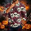Men's Long Sleeve Shirt with Halloween Print for Casual Everyday Wear